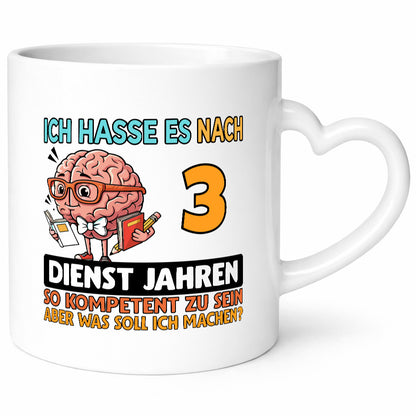 3 Dienstjahre | Arbeit Kompetent lustig Kollegen Büro Geschenk Tasse