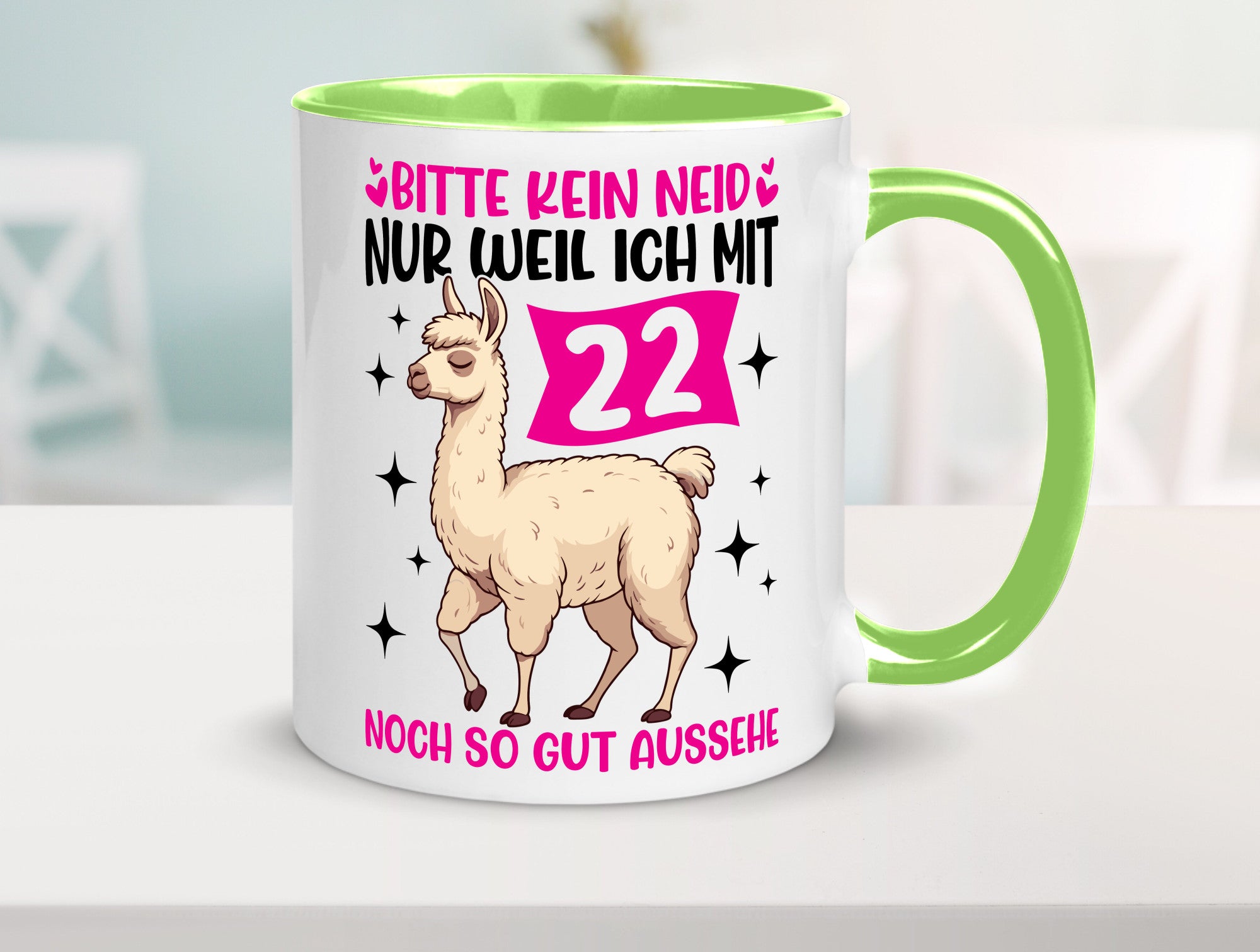 22. Geburtstag | 22 Jahre Lama gut aussehen lustig Geschenkidee Geschenk Tasse