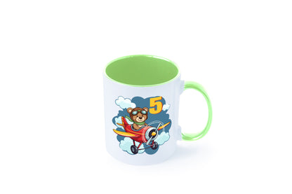 5. Geburtstag | 5 Jahre Kinder Pilot Flugzeug Geschenkidee Humor Tasse