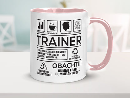 Achtung Probleme Trainer | Verein Sport lustig Humor Geschenkidee Geschenk Tasse