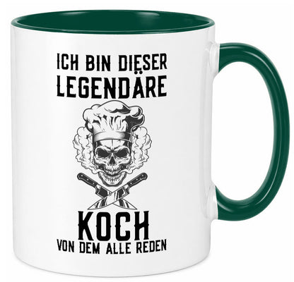 Legendärer Koch | Haubenkoch Totenkopf Küchenchef lustiger Spruch Geschenk Tasse