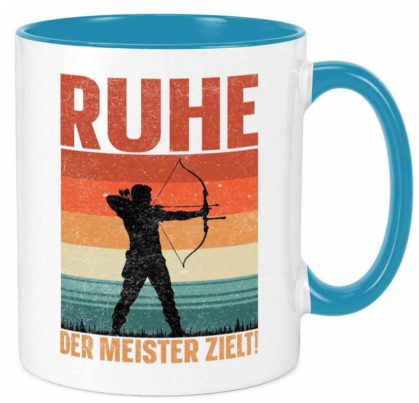Ruhe der meister Zielt | Bogensport Bogenschütze Humor Geschenkidee Tasse