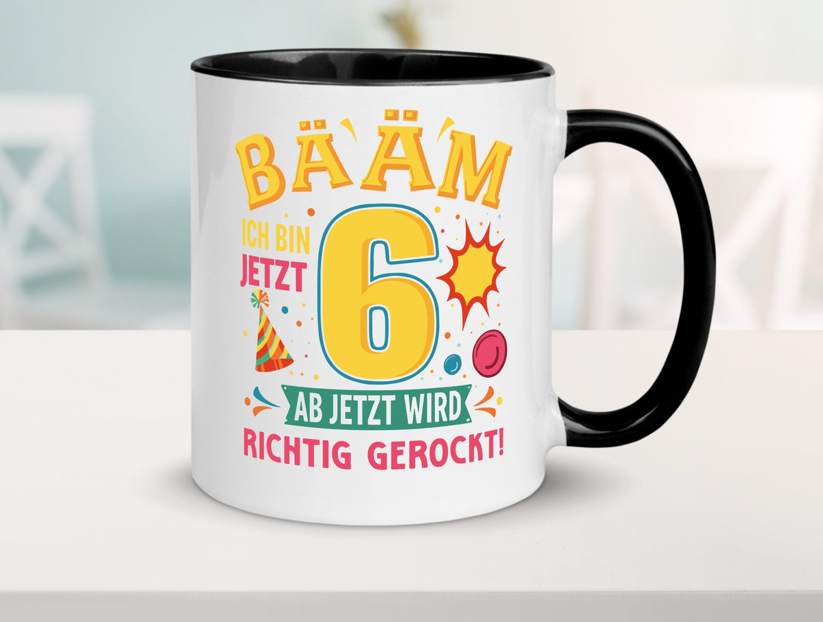 6. Geburtstag | 6 Jahre ab jetzt wird richtig gerockt lustiger Spruch Geschenk Tasse