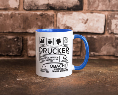 Achtung Probleme Drucker | Druckerei Print Medien Humor Geschenkidee Tasse