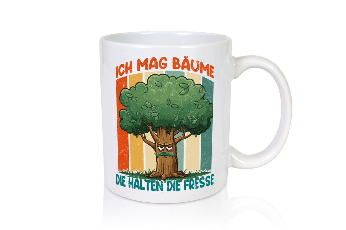 Ich mag Bäume die halten Fresse | v2 lustig Humor Geschenkidee Geschenk Tasse