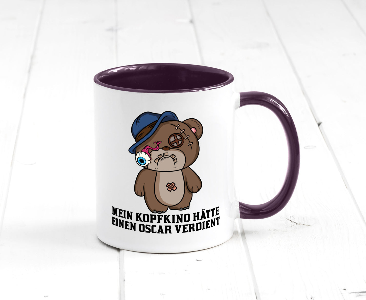 Mein Kopfkino hätte Oscar verdient | kaputter Bär Comic lustiger Spruch