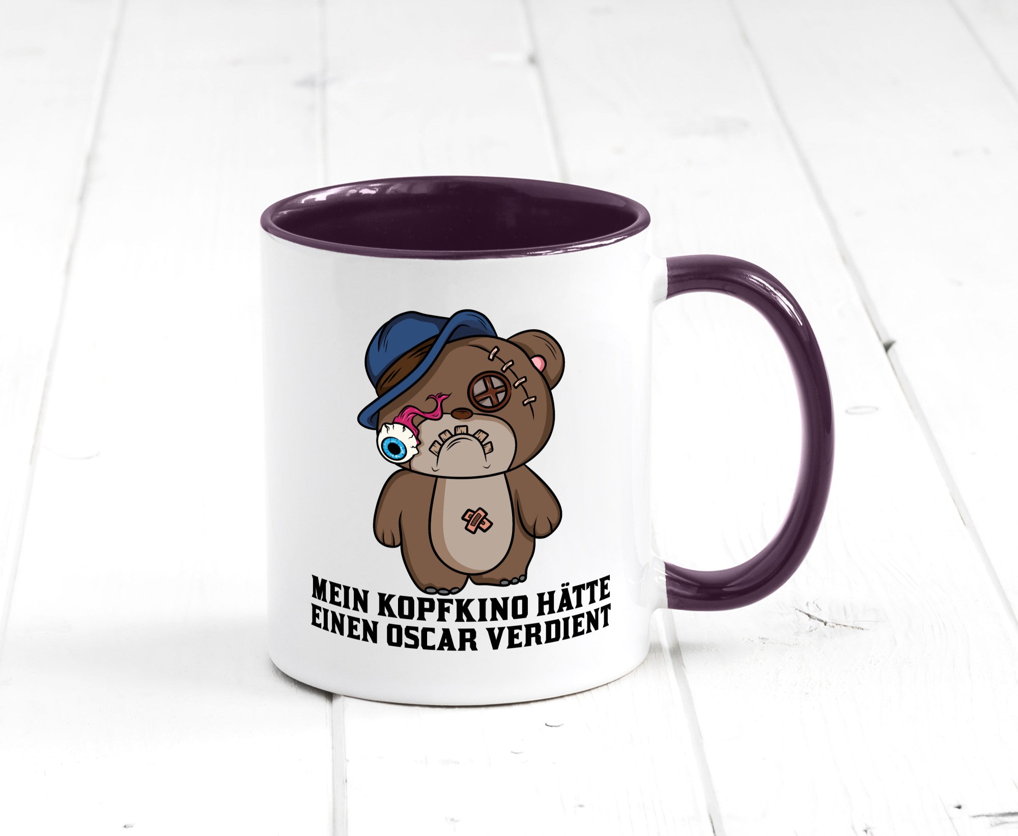 Mein Kopfkino hätte Oscar verdient | kaputter Bär Comic lustiger Spruch