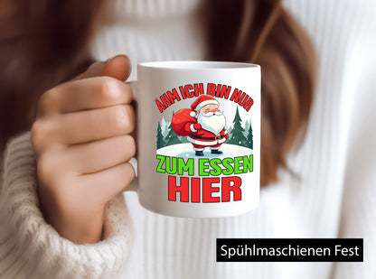 Ich bin nur zum essen hier | Weihnachtsmann Weihnachten v2 Geschenkidee Humor