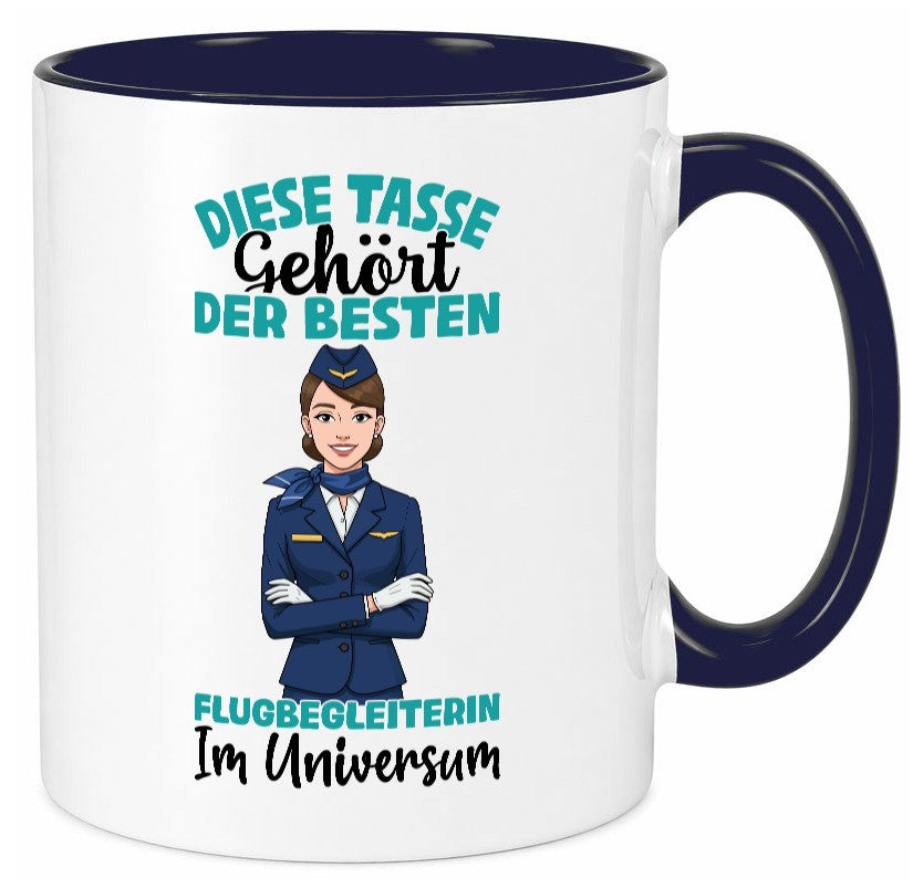 Im Universum: Flugbegleiterin | Stewardess Flughafen lustig Humor Geschenkidee Tasse