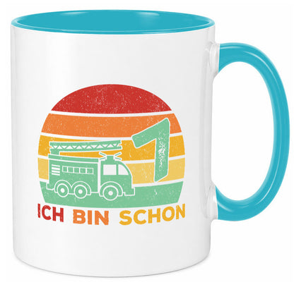 7. geburtstag | Feuerwehrauto 7 Jahre Feuerwehr Geschenk Geschenkidee lustiger Tasse