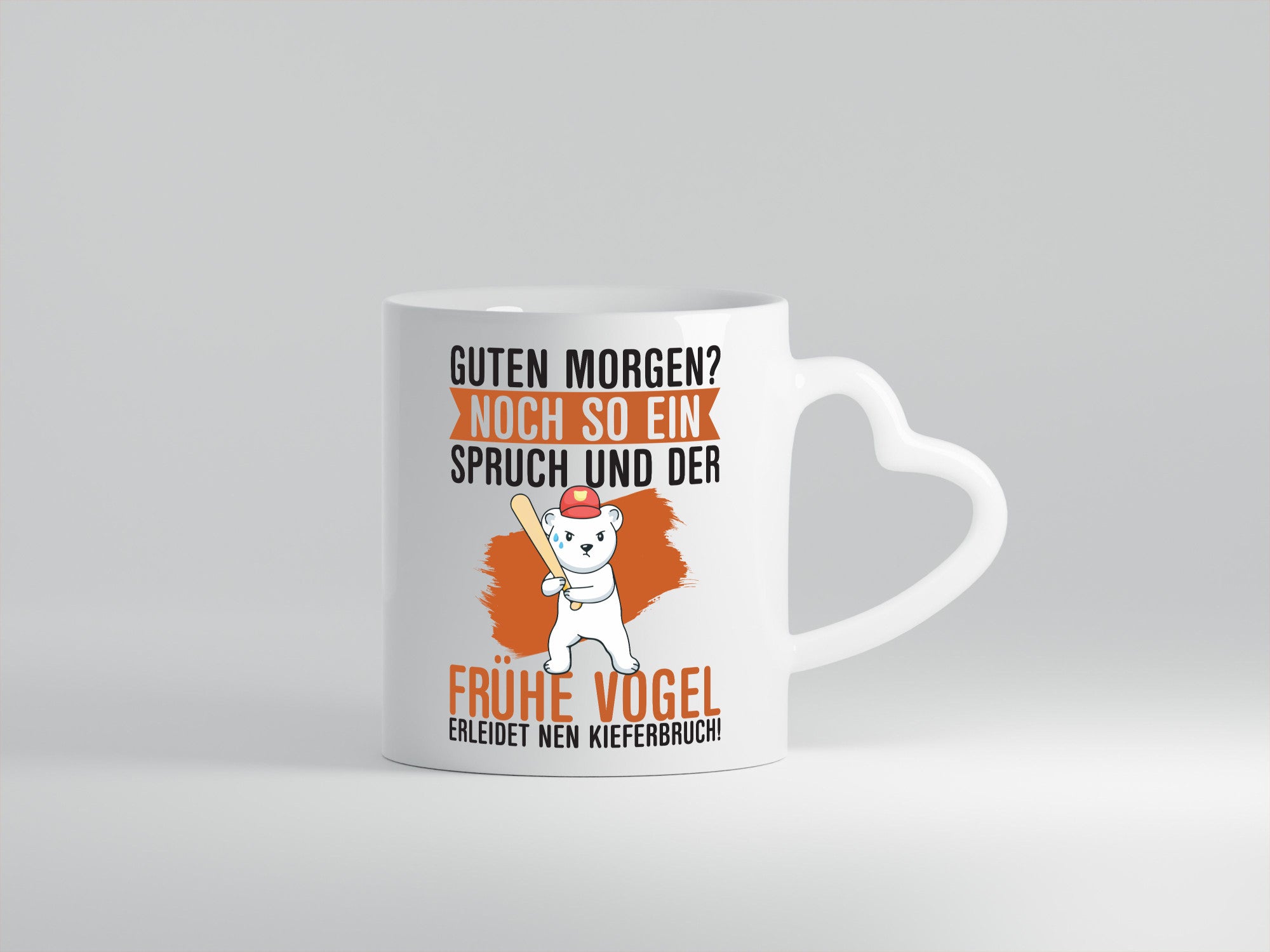 Guten Morgen | Bär Der frühe Vogel erledidet Kiferbruch Humor Geschenkidee Tasse