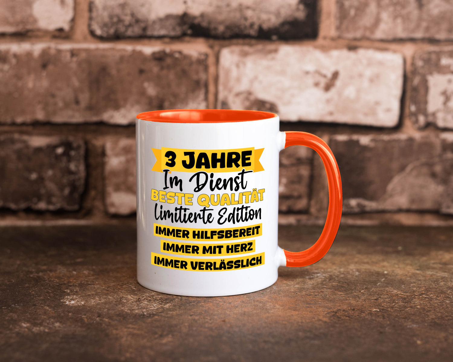 3 Jahre im Dienst | Jubiläum Arbeit v8 lustig Kollegen Büro Geschenk Tasse