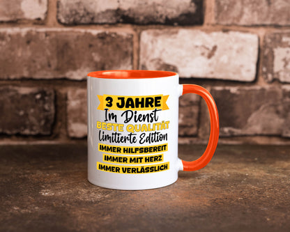 3 Jahre im Dienst | Jubiläum Arbeit v8 lustig Kollegen Büro Geschenk Tasse