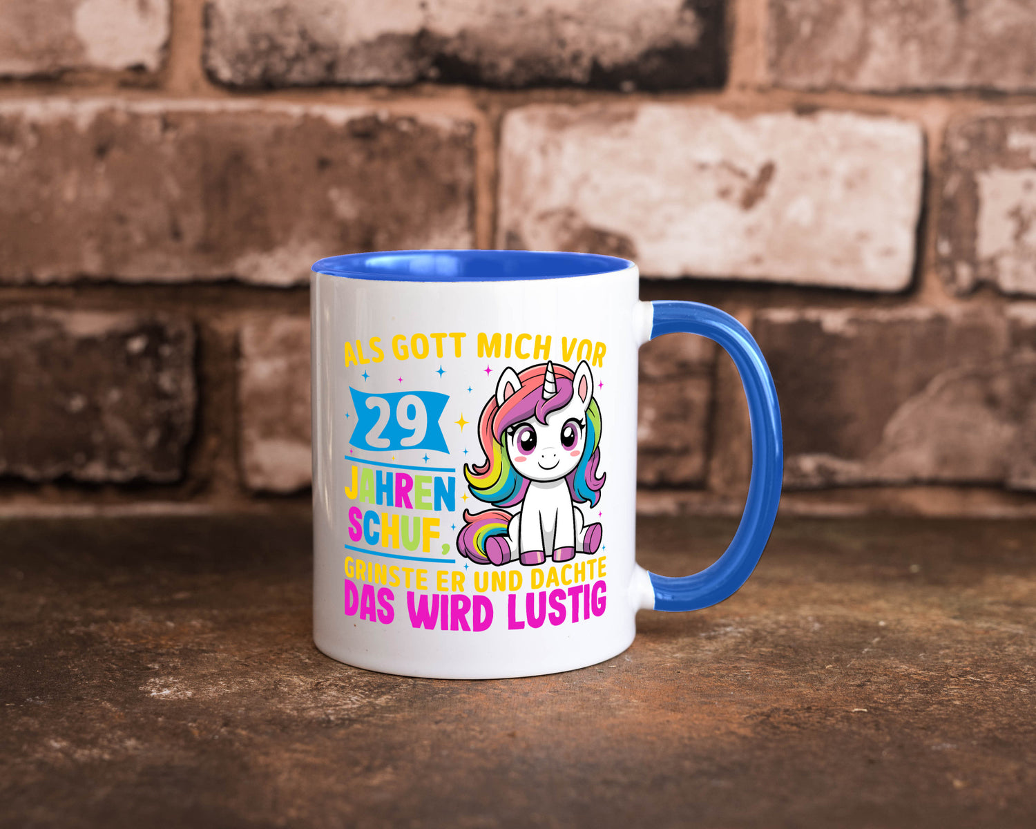 29. Geburtstag | Als Gott mich schuf 40 Jahre v2 Humor Geschenkidee Tasse