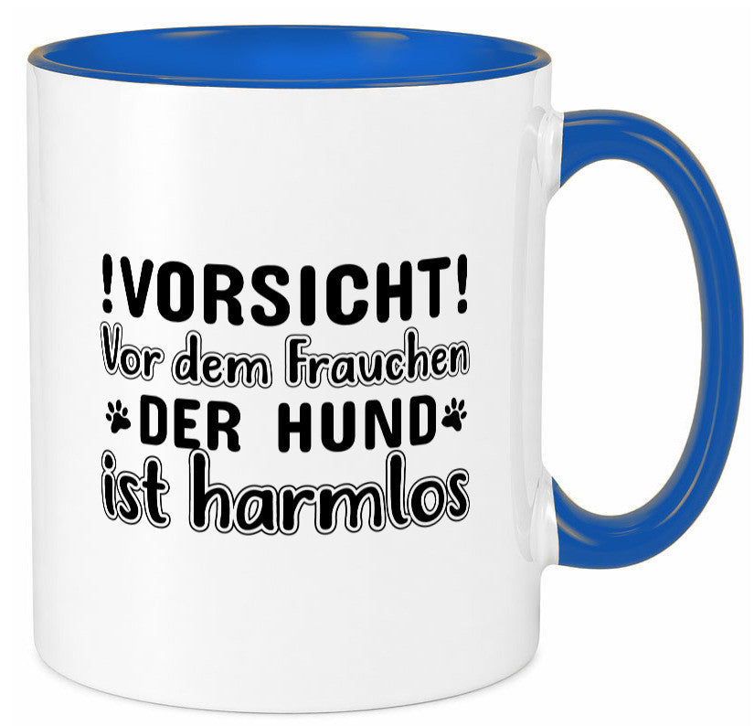 Vorsicht vor dem Frauchen | Hundebesitzerin Pfoten Geschenkidee Tierliebhaber Tasse