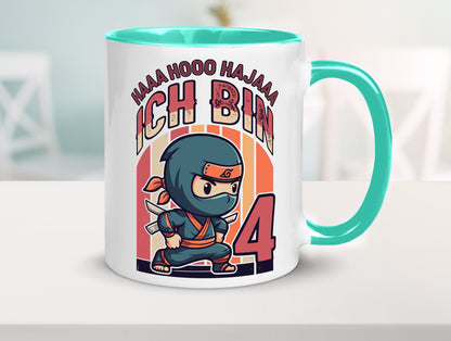 4. Geburtstag | Ninja Junge 4 Jahre lustiger Spruch Geschenk Geschenkidee Tasse