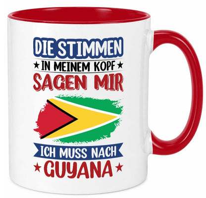 Guyana | Urlaub Stimmen in meinem Kopf Traumland lustig Humor Geschenkidee Tasse