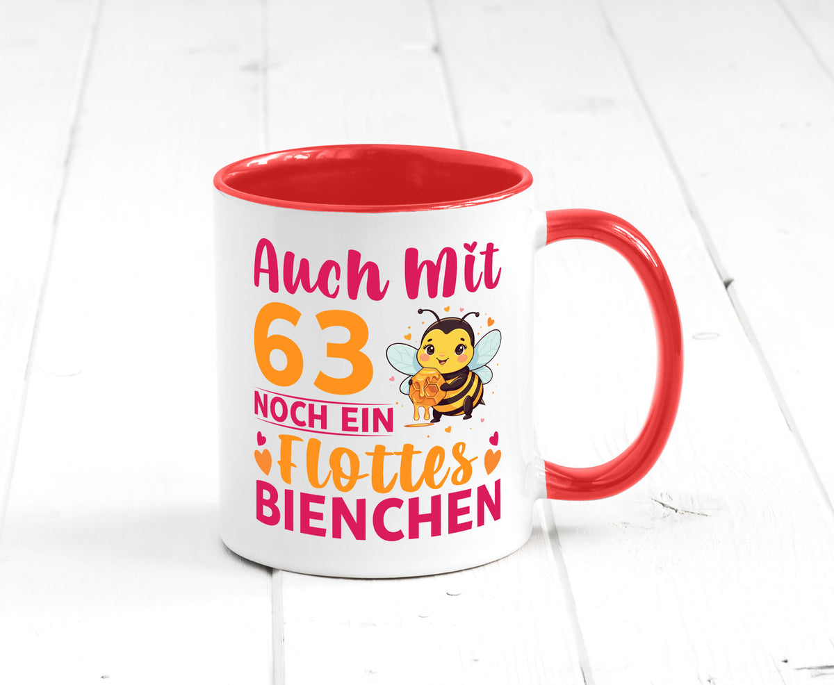 63. Geburtstag | Flottes Bienchen 63 Jahre lustiger Spruch Geschenk Tasse