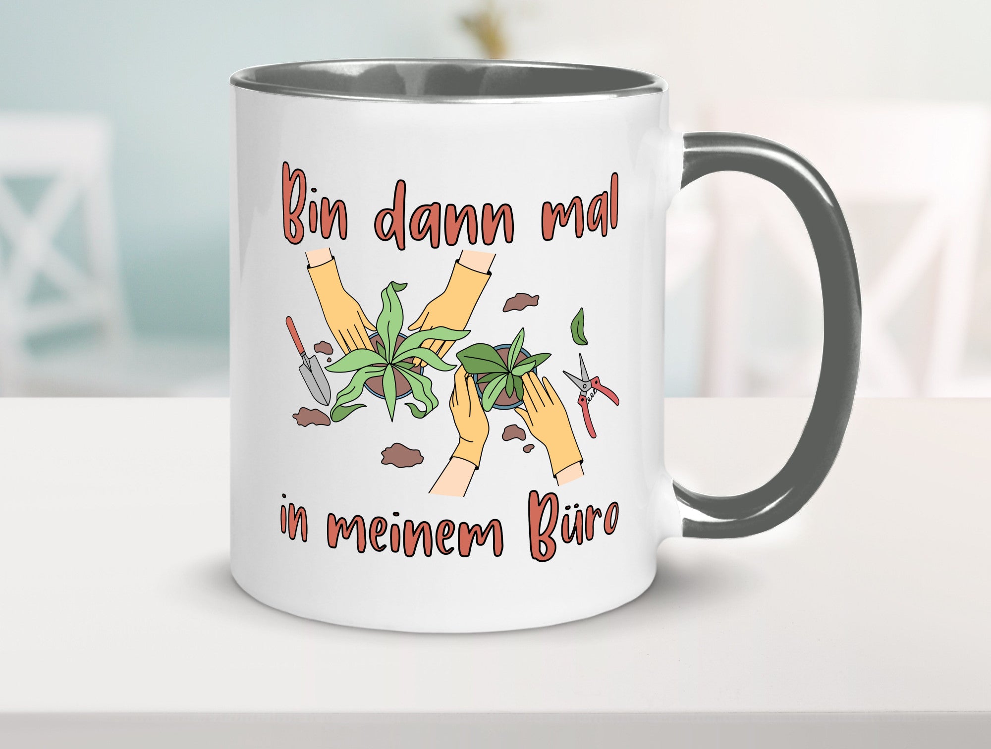 Bin im Büro | Gartenarbeit Pflanzen Humor Witz Geschenkidee Arbeit Kollegen