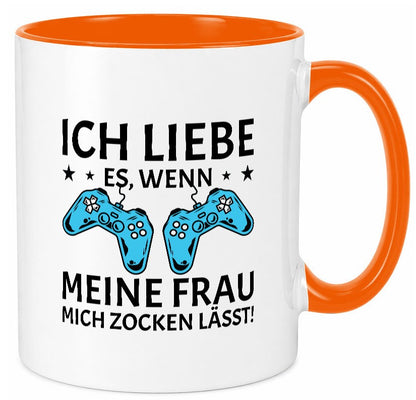 Ich liebe es zu zocken | Controller Sterne lustiger Spruch Geschenk Humor Tasse