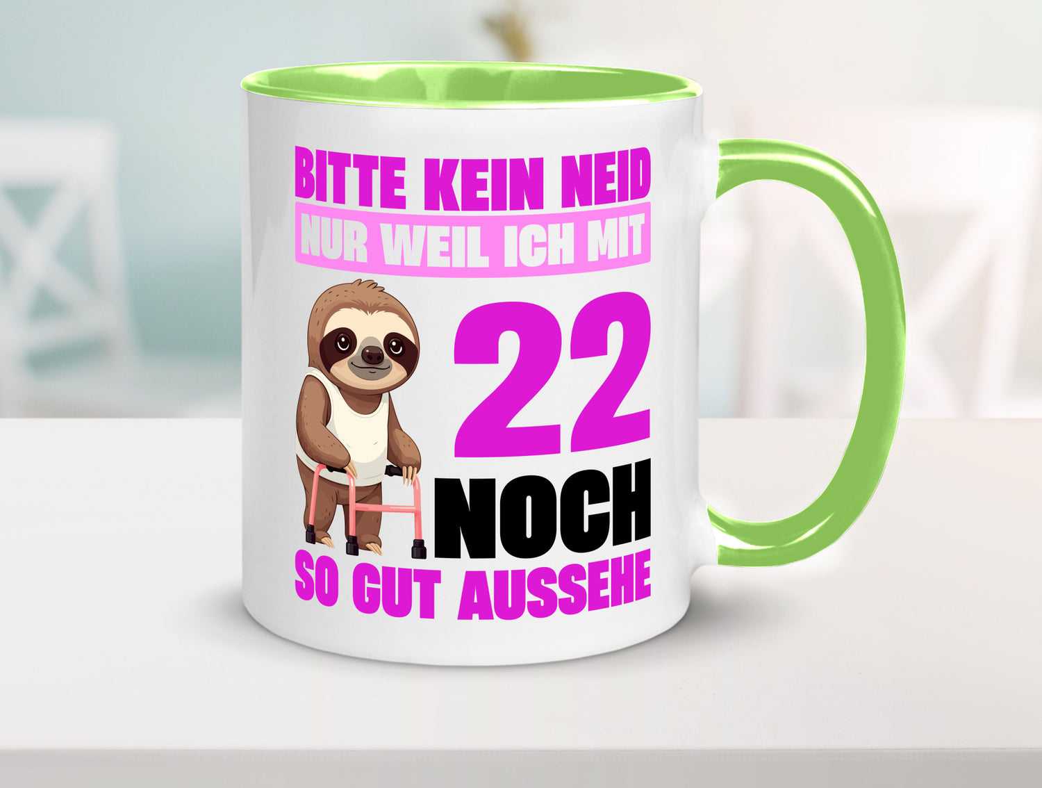 22. Geburtstag | Bitte kein neid Faultier 22 Jahre lustig Geschenkidee Geschenk