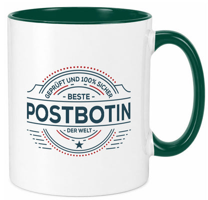 Geprüft und sicher: Postbotin | Beruf Post Briefträger lustiger Spruch Geschenk