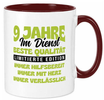 9 Jahre im Dienst | Jubiläum Arbeit v4 Geschenk Kollegen Büro lustiger Spruch