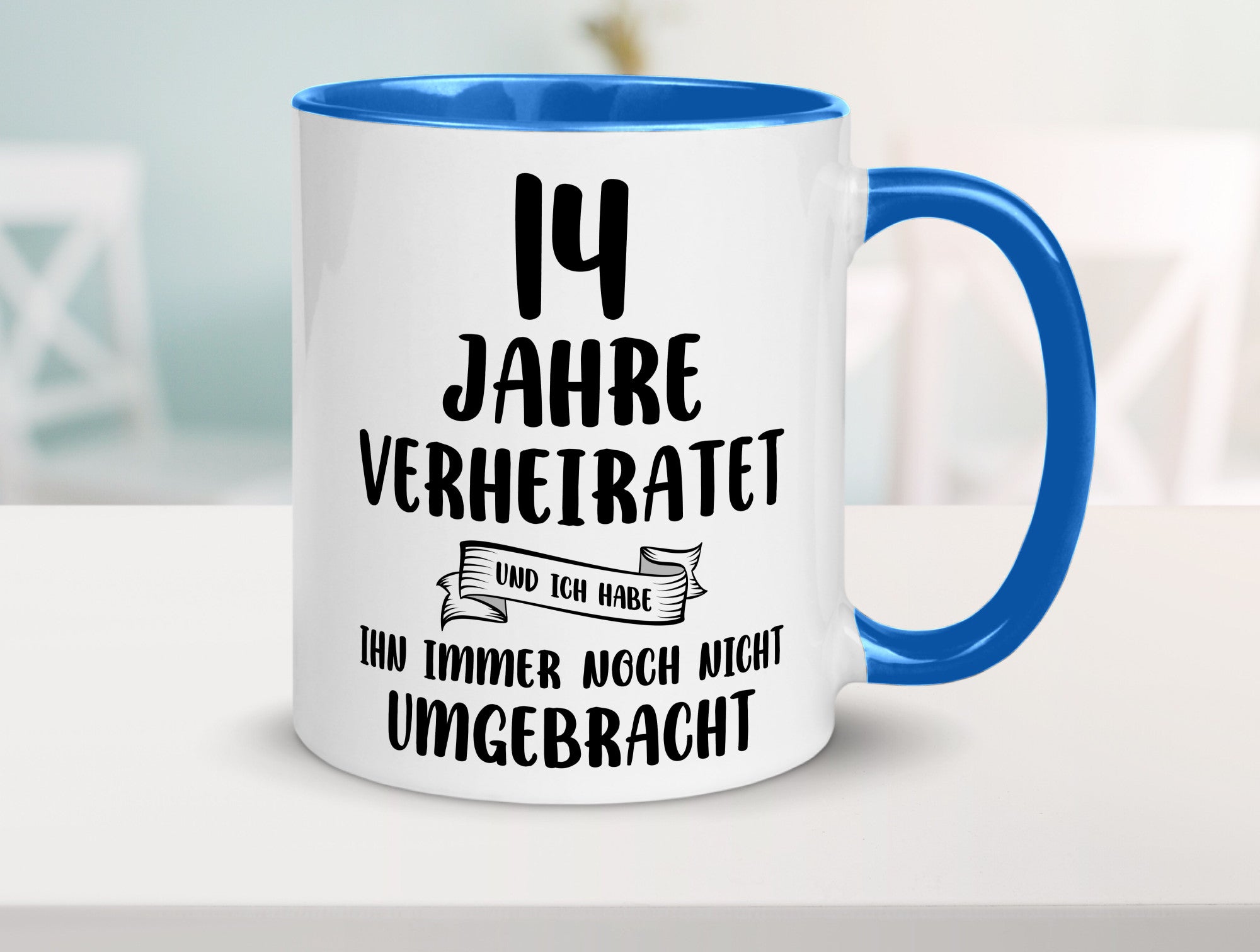 14 Jahre Verheiratet, immer noch am Leben! lustig Humor Geschenkidee Geschenk