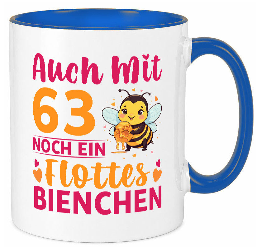 63. Geburtstag | Flottes Bienchen 63 Jahre lustiger Spruch Geschenk Tasse