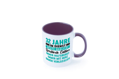 32 Jahre im Dienst | Jubiläum Arbeit v5 Geschenkidee Kollegen Büro Humor Tasse