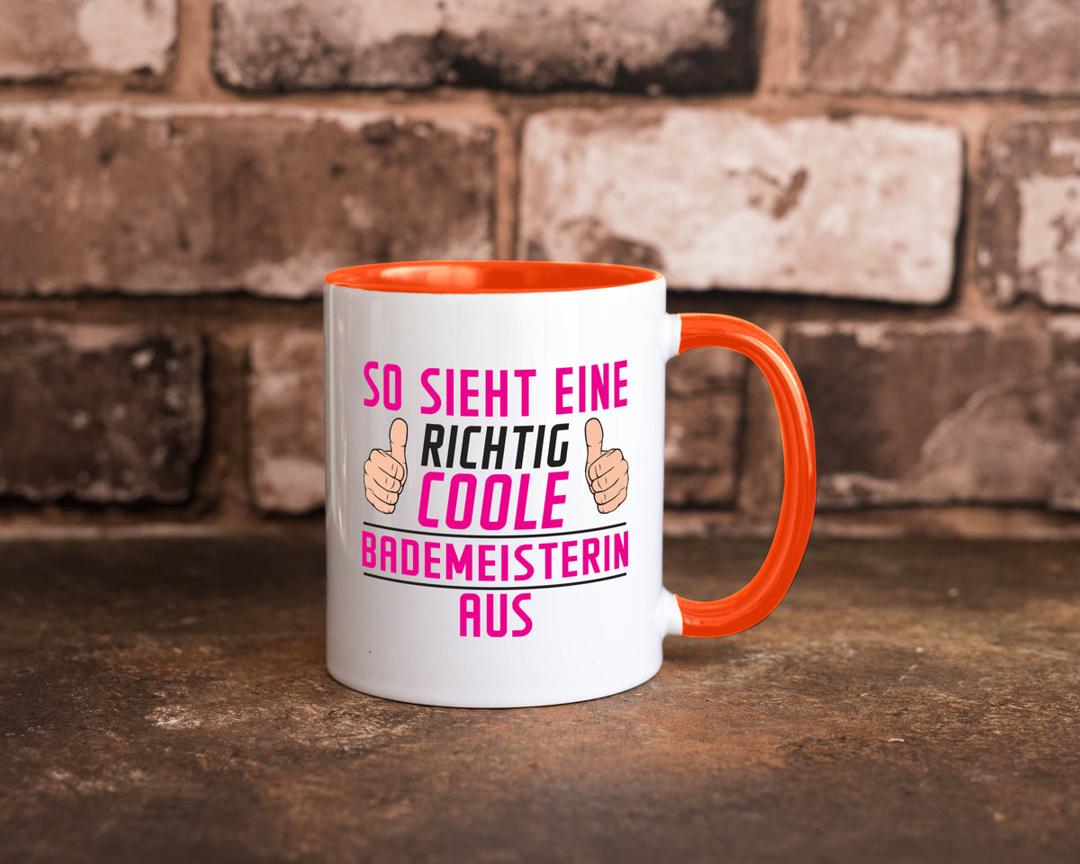 Richtig Coole Bademeisterin | Schwimmmeisterin Geschenk Humor Geschenkidee Tasse