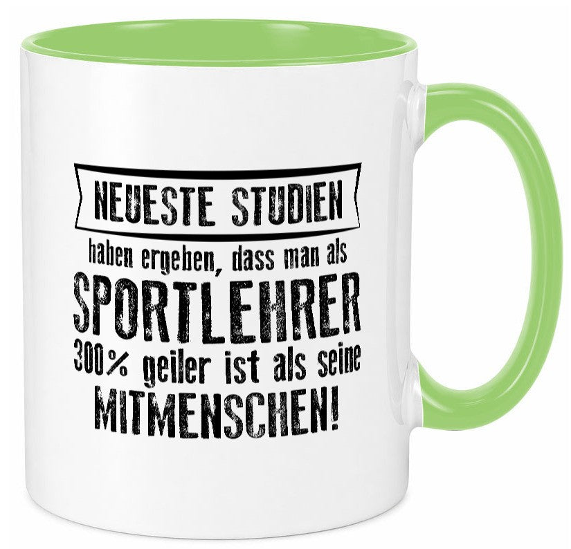 Neuste Studien: Sportlehrer | Lehrer Sport lustig Humor Geschenkidee Geschenk Tasse