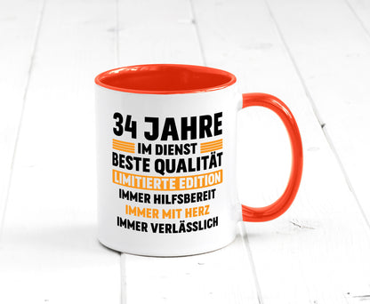 34 Jahre im Dienst | Jubiläum Arbeit v2 Humor Kollegen Büro Geschenkidee Tasse