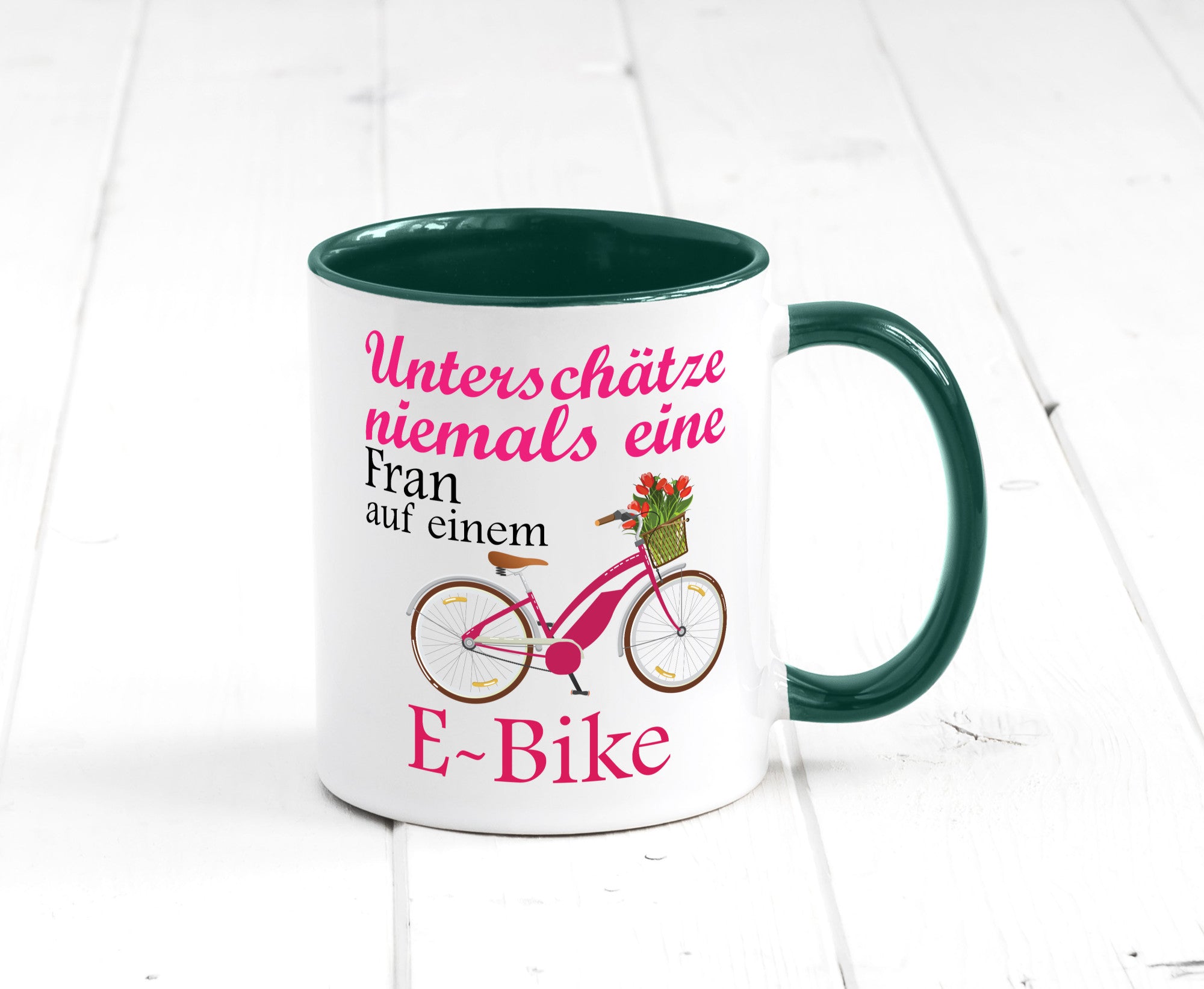 Unterschätze niemals eine Frau | E-Bike Sport Rad fahren lustig Humor