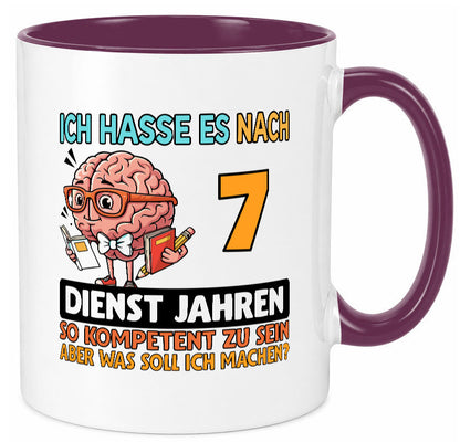 7 Dienstjahre | Arbeit Kompetent lustig Kollegen Büro Geschenk Tasse