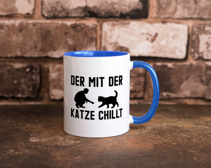 Mit der Katze | Chillen Katzenliebhaber Tierfreund lustiger Spruch Geschenk