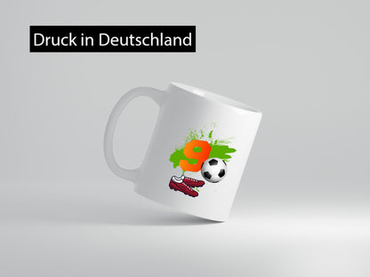 9. Geburtstag | Jungen Fußball Fußballspieler Geschenkidee Humor Tasse