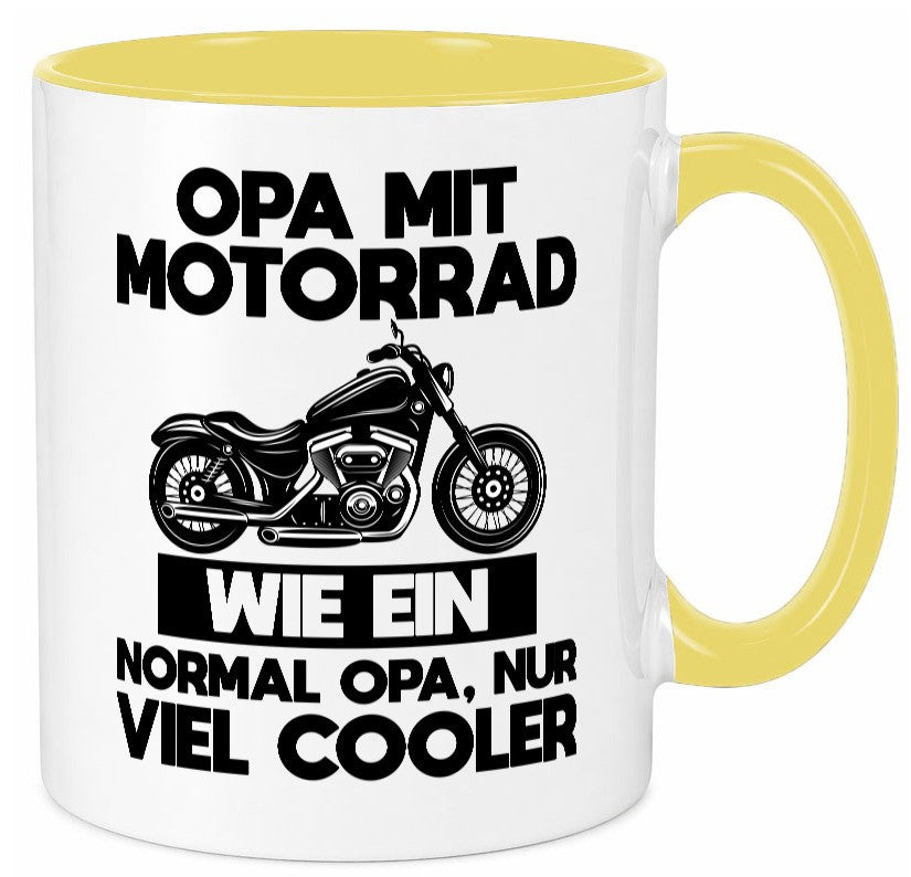 Opa mit Motorrad, viel cooler | Motorrad lustig Familie Geschenkidee Geschenk Tasse