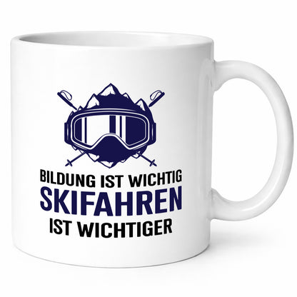 Bildung ist Wichtig | Skifahren Wichtiger Alpen Humor Geschenkidee Tasse