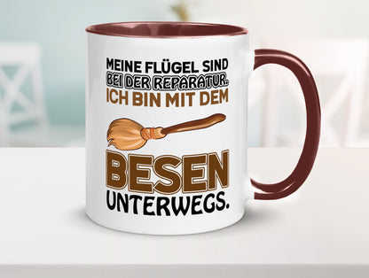Flügel Reperatur lustig Humor Geschenkidee Geschenk Tasse