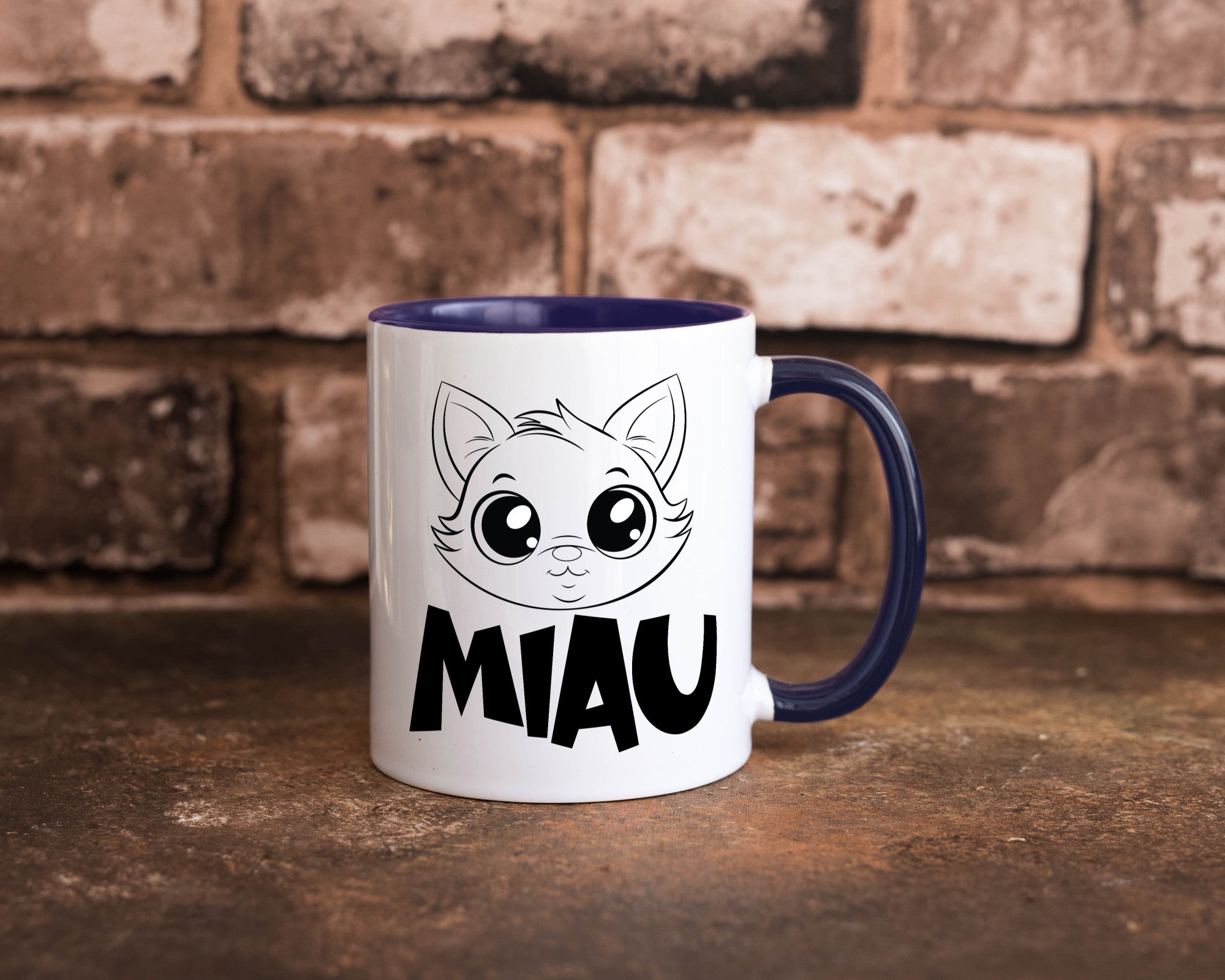 Miau | Katze Geschenkidee Tierliebhaber Humor Tasse