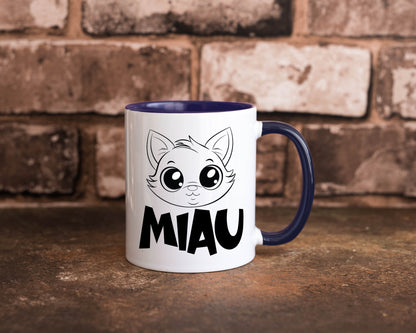 Miau | Katze Geschenkidee Tierliebhaber Humor Tasse