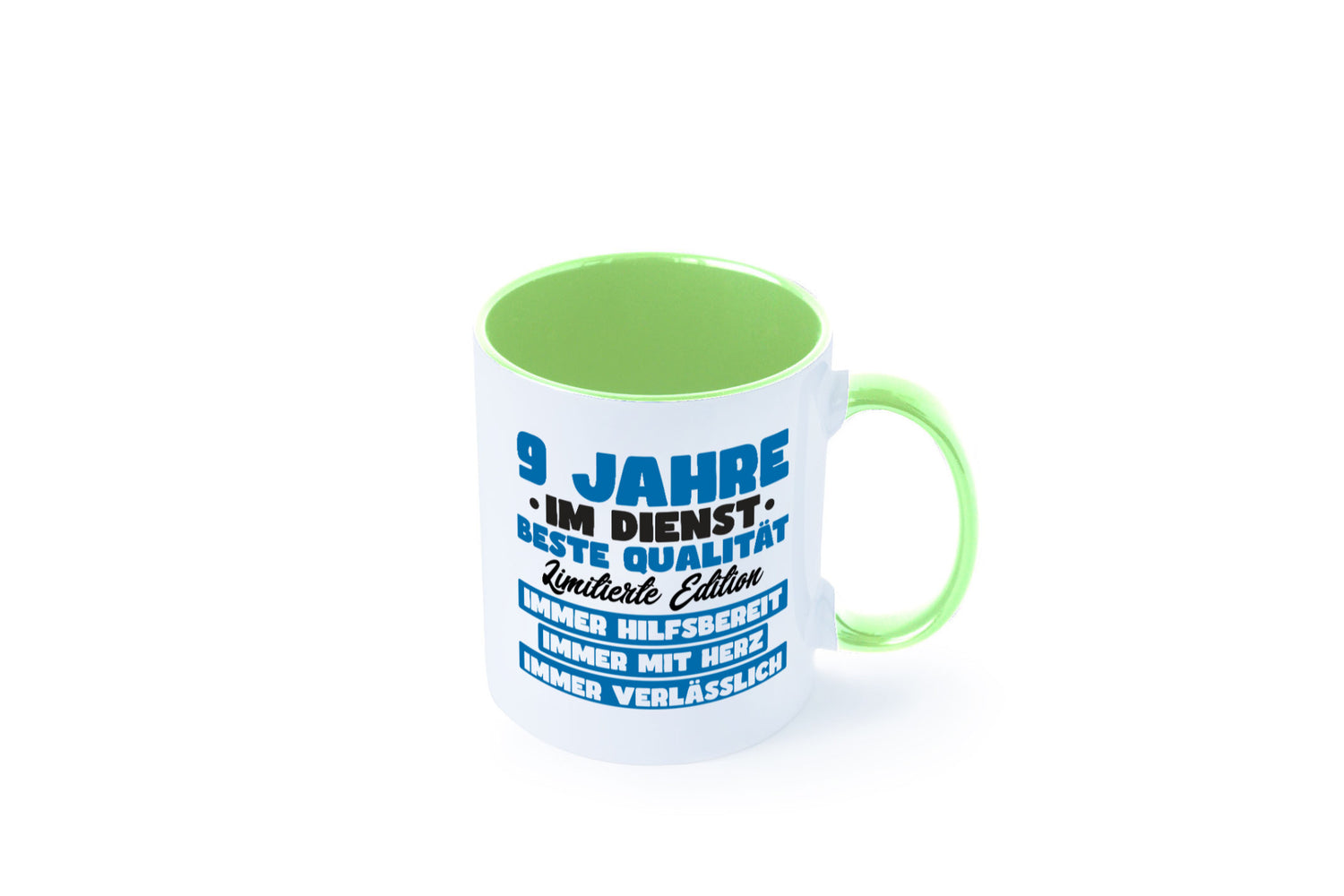 9 Jahre im Dienst | Jubiläum Arbeit v7 lustig Kollegen Büro Geschenk Tasse
