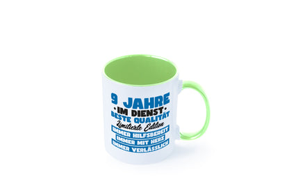 9 Jahre im Dienst | Jubiläum Arbeit v7 lustig Kollegen Büro Geschenk Tasse
