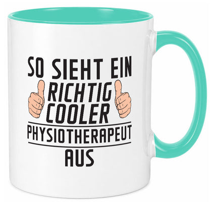 Richtig Cooler Physiotherapeut v2 Geschenk Humor Geschenkidee lustiger Spruch Tasse