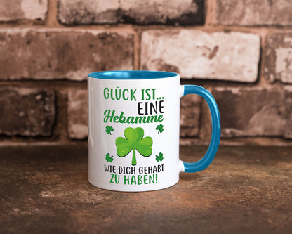Hebamme Dankeschön | Dankes Tasse Kleeblätter Glück Humor Geschenkidee