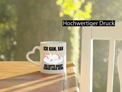 Ich kam, sah hatte direkt keinen Bock | Einhorn Schlafen lustiger Spruch