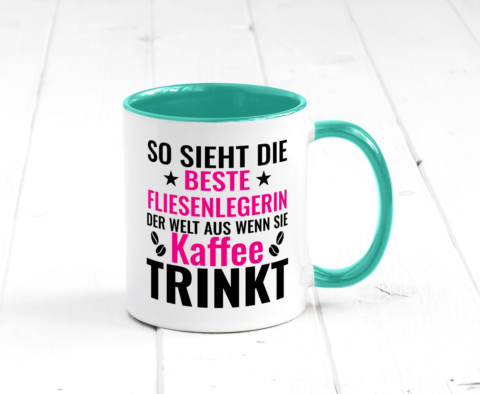 Kaffee trinkt: Fliesenlegerin | Fliesenlegen Bau Humor Geschenkidee Tasse