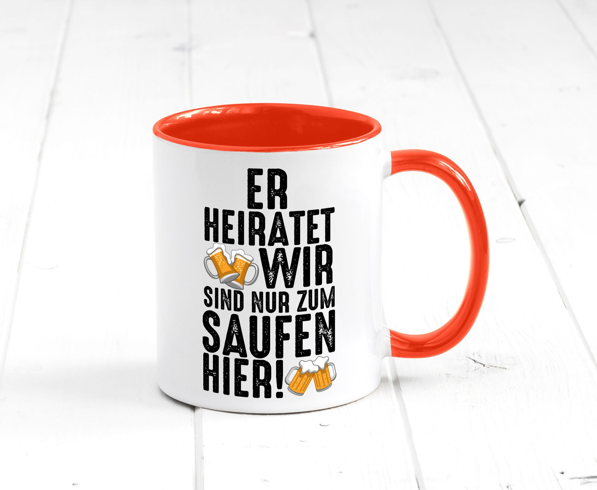 JGA | Er heiratet Junggesellenabschied Polterabend v2 lustiger Spruch Geschenk