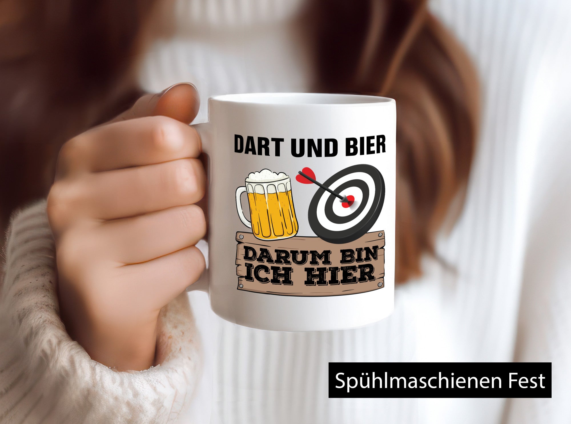 Dart und Bier darum bin ich hier | Party Geschenk Humor Geschenkidee lustiger
